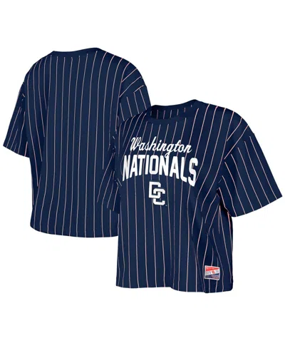 New Era Women's Navy Washington Nationals 2025 City Connect Pinstripe T-shirt In Blue