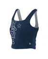New Era Women's Navy/gray Dallas Cowboys Reversible Cropped Sport Classics Tank Top In Blue