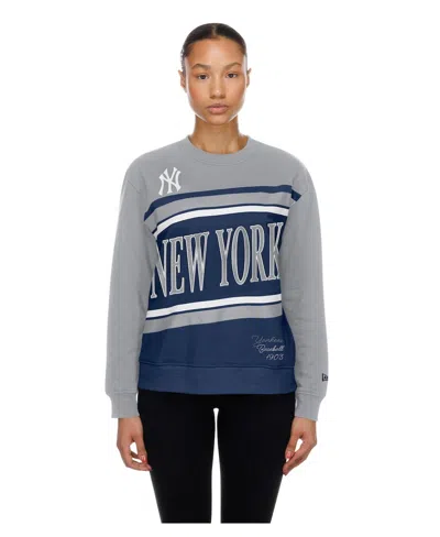 New Era Women's Navy/gray New York Yankees Gameday Fleece Sweatshirt In Blue
