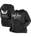 New Era Heather Black Brooklyn Nets Plus Size 2022/23 City Edition Bi-blend Long Sleeve Hoodie T-shi In Black