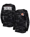 New Era Women's  Black Cleveland Browns Camo Long Sleeve T-shirt In Black