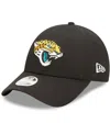 New Era Women's Black Jacksonville Jaguars Throwback Logo Standard 9forty Adjustable Hat In Black