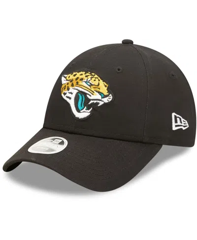 NEW ERA WOMEN'S NEW ERA BLACK JACKSONVILLE JAGUARS SIMPLE 9FORTY ADJUSTABLE HAT