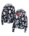 New Era Women's  Black Chicago Bulls Brushed Cotton Tie-dye Pullover Hoodie In Black