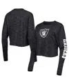 New Era Women's  Black Las Vegas Raiders Crop Long Sleeve T-shirt In Black