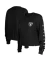 New Era Women's  Black Las Vegas Raiders Thermal Crop Long Sleeve T-shirt In Black