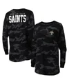 New Era Women's  Black New Orleans Saints Camo Long Sleeve T-shirt In Black