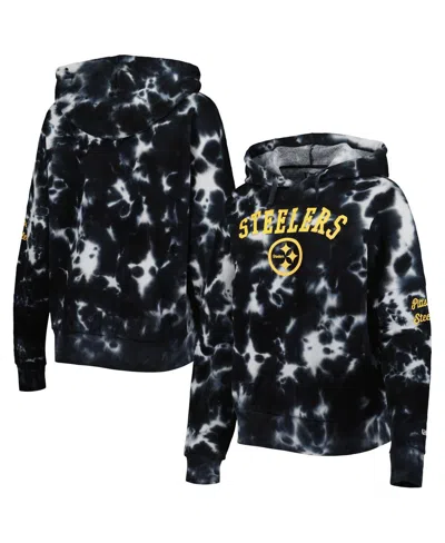 New Era Women's  Black Pittsburgh Steelers Cloud Dye Fleece Pullover Hoodie