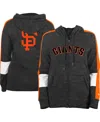 New Era Women's  Black San Francisco Giants Colorblock Full-zip Hoodie In Black