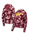 Shop New Era Women's  Burgundy Washington Commanders Cloud Dye Fleece Pullover Hoodie