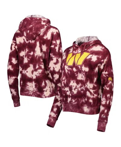 New Era Women's  Burgundy Washington Commanders Cloud Dye Fleece Pullover Hoodie