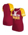 New Era Women's  Burgundy Washington Commanders Raglan Lace-up T-shirt In Burgundy