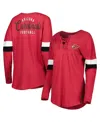 New Era Women's  Cardinal Arizona Cardinals Plus Size Athletic Varsity Lace-up V-neck Long Sleeve T-s In Cardinal