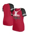 New Era Women's  Cardinal Arizona Cardinals Raglan Lace-up T-shirt In Cardinal