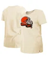 New Era Women's  Cream Cleveland Browns Chrome Sideline T-shirt In Cream