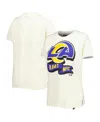 New Era Women's  Cream Los Angeles Rams Chrome Sideline T-shirt In Cream