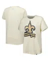 New Era Women's  Cream New Orleans Saints Chrome Sideline T-shirt In Cream