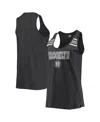 New Era Women's  Heathered Black Brooklyn Nets Scoop-neck Racerback Tank Top In Heathered Black