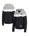 New Era Women's  Heather Black Chicago White Sox Colorblock Full-zip Hoodie Jacket In Heather Black