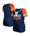 New Era Women's Navy Chicago Bears Lace-up Raglan T-shirt In Navy