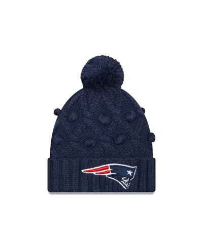 New Era Women's  Navy New England Patriots Toasty Cuffed Knit Hat With Pom