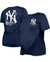 New Era Women's  Navy New York Yankees Plus Size Two-hit Front Knot T-shirt In Navy