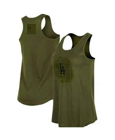 New Era Women's  Olive 2023 Los Angeles Dodgers Armed Forces Day Racerback Tank Top