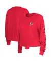 New Era Women's  Red Atlanta Falcons Thermal Crop Long Sleeve T-shirt In Red