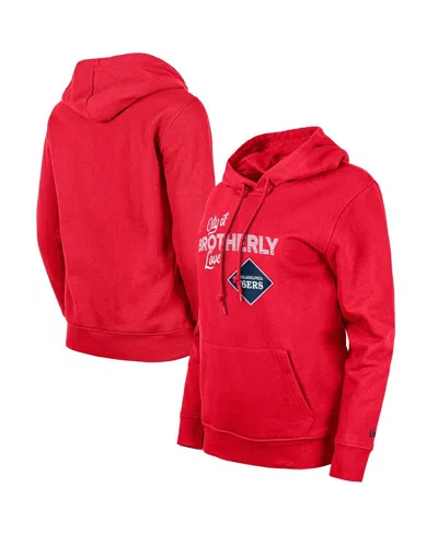 New Era Women's  Red Philadelphia 76ers 2023/24 City Edition Pullover Hoodie