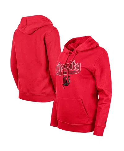 New Era Women's  Red Portland Trail Blazers 2023/24 City Edition Pullover Hoodie
