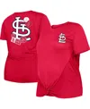 New Era Women's  Red St. Louis Cardinals Plus Size Two-hit Front Knot T-shirt In Red