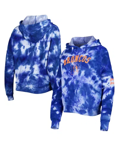New Era Women's  Royal Denver Broncos Cloud Dye Fleece Pullover Hoodie