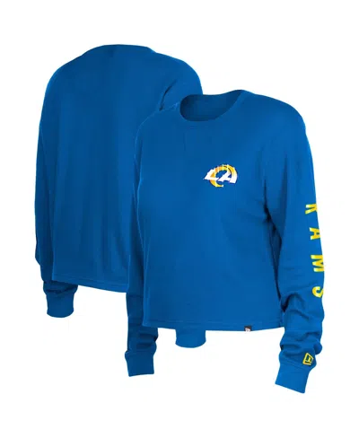 New Era Women's  Royal Los Angeles Rams Thermal Crop Long Sleeve T-shirt