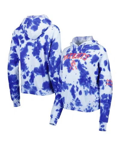 New Era Powder Blue Los Angeles Chargers Cloud Dye Fleece Pullover Hoodie In Royal