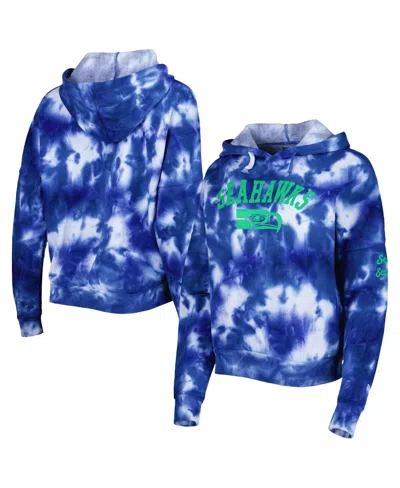 New Era Women's  Royal Seattle Seahawks Cloud Dye Fleece Pullover Hoodie