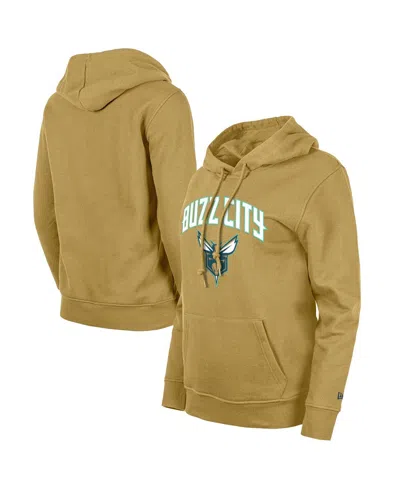 New Era Women's  Tan Charlotte Hornets 2023/24 City Edition Pullover Hoodie