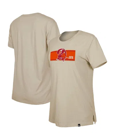 New Era Women's  Tan Tampa Bay Buccaneers Third Down Historic T-shirt