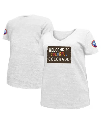 New Era Women's  White Colorado Rockies City Connect Plus Size V-neck T-shirt