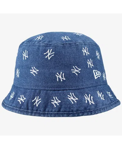 New Era Women's New York Yankees Denim Micro Bucket Hat In Blue