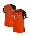 New Era Women's Orange Cincinnati Bengals Lace-up Raglan T-shirt In Orange