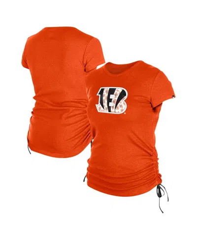 New Era Women's Orange Cincinnati Bengals Ruched Side T-shirt