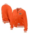 New Era Women's Orange Cincinnati Bengals Throwback Fleece Full-snap Jacket In Orange