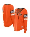 New Era Women's Orange Cincinnati Bengals Throwback Lace-up Long-sleeve T-shirt In Multi