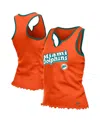 New Era Women's Orange Miami Dolphins Lettuce Hem Notch Neck Tri-blend Tank Top In Orange