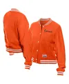 New Era Women's Orange Wnba Throwback Varsity Fleece Full-snap Jacket In Orange