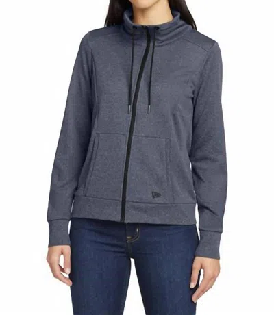 New Era Women's Performance Terry Full-zip Cowl Jacket In True Navy In Blue