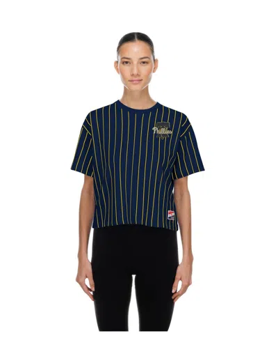 New Era Women's Philadelphia Phillies Boxy Pinstripe T-shirt In Blue