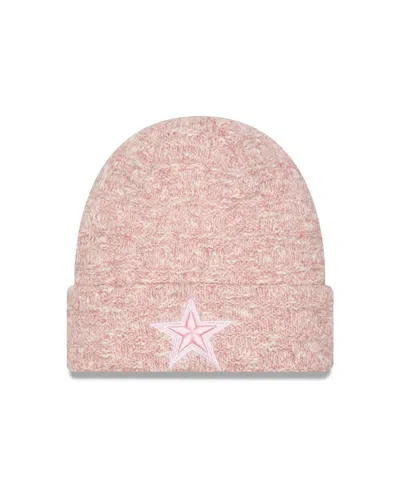 New Era Women's Pink Dallas Cowboys Metallic Cuffed Knit Hat