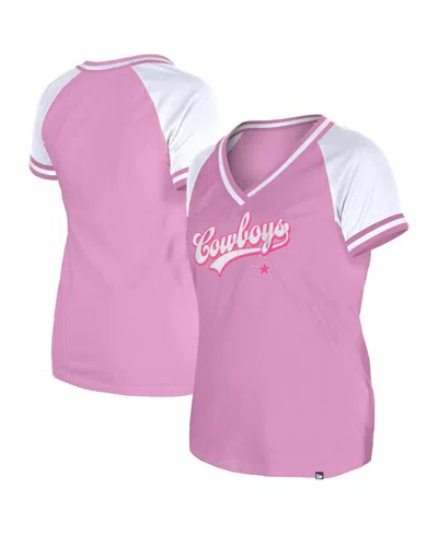 New Era Women's Pink Dallas Cowboys Mommy Me V-neck T-shirt