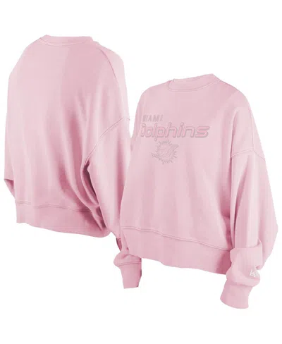 New Era Women's Pink Miami Dolphins Cozy Pullover Sweatshirt